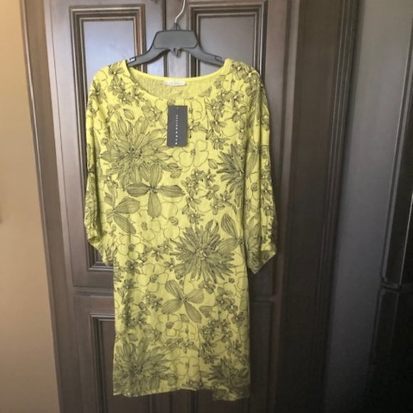 Bryn Walker Floral Leaf Elbow Sleeve Mini Dress - Picture 5 of 5